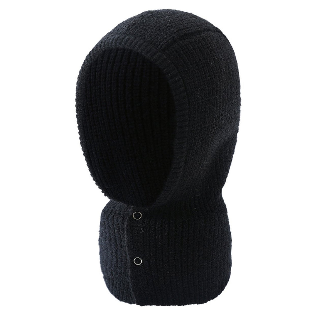 Women Hat 2 in 1 Stretchy Soft Thickened Comfortable Keep Warm Solid Color Winter Thermal Men Women Knit Neck Warmer Cap Image 1