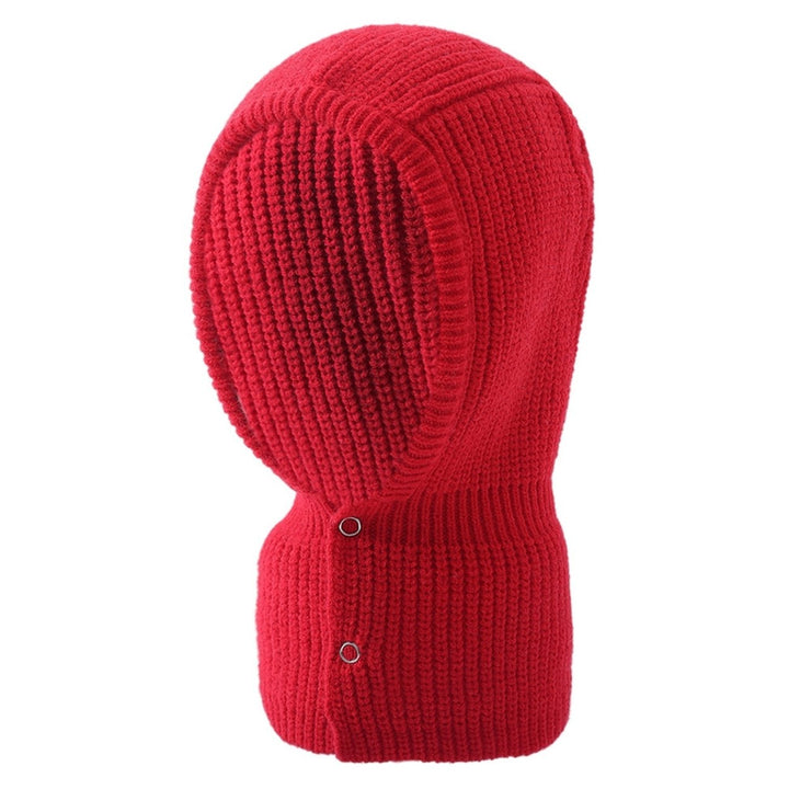 Women Hat 2 in 1 Stretchy Soft Thickened Comfortable Keep Warm Solid Color Winter Thermal Men Women Knit Neck Warmer Cap Image 1