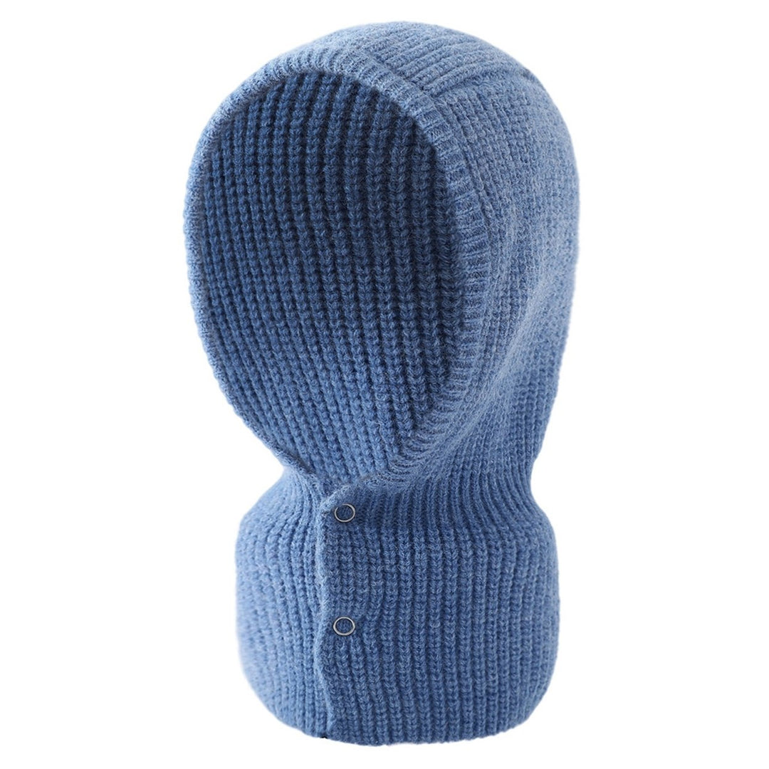 Women Hat 2 in 1 Stretchy Soft Thickened Comfortable Keep Warm Solid Color Winter Thermal Men Women Knit Neck Warmer Cap Image 1