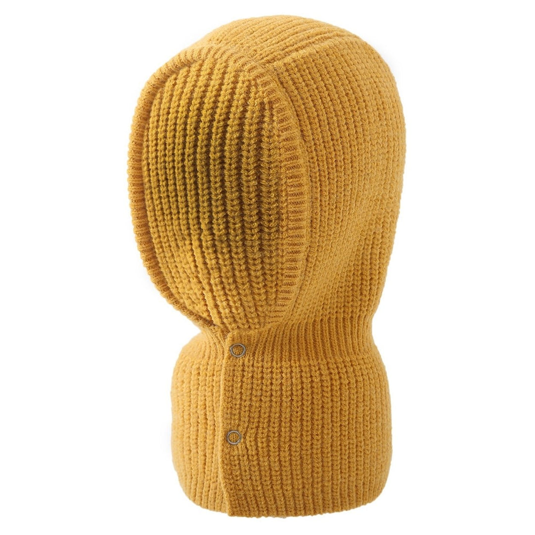 Women Hat 2 in 1 Stretchy Soft Thickened Comfortable Keep Warm Solid Color Winter Thermal Men Women Knit Neck Warmer Cap Image 4