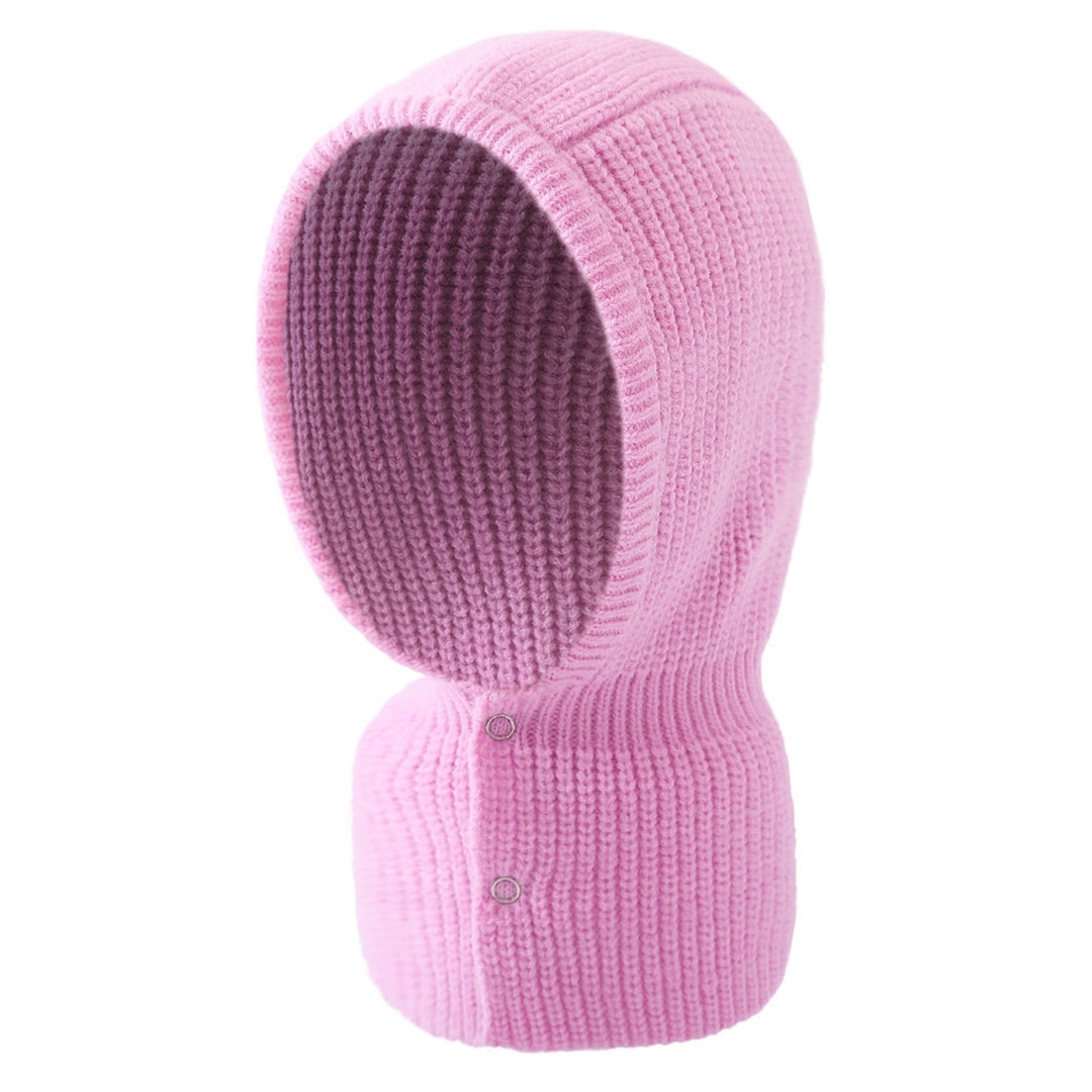 Women Hat 2 in 1 Stretchy Soft Thickened Comfortable Keep Warm Solid Color Winter Thermal Men Women Knit Neck Warmer Cap Image 6