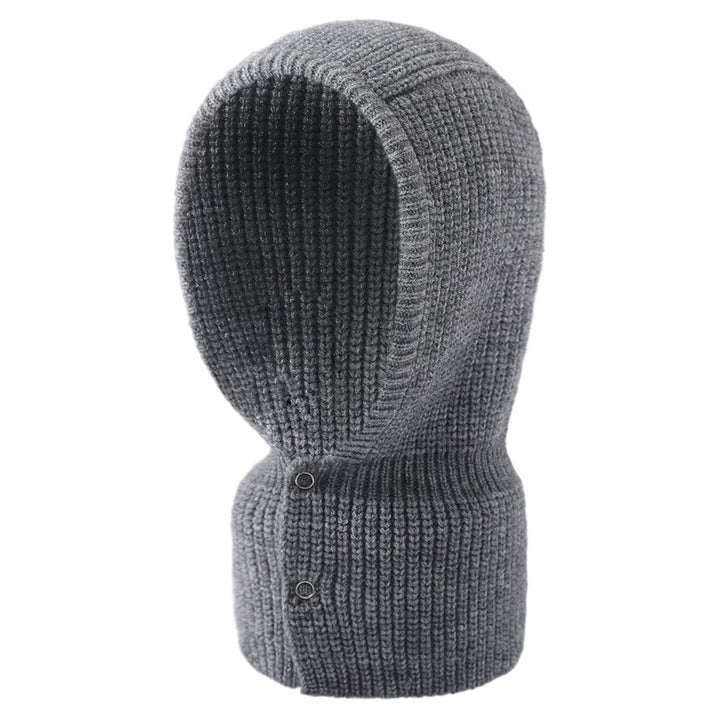 Women Hat 2 in 1 Stretchy Soft Thickened Comfortable Keep Warm Solid Color Winter Thermal Men Women Knit Neck Warmer Cap Image 1