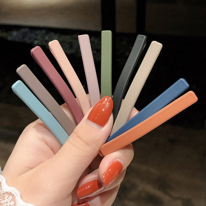 10Pcs Side Clips Elastic Tight Frosted Anti-crack Non-Slip Fix Hair Smooth Edge Female Girls Hairpins for Daily Wear Image 1