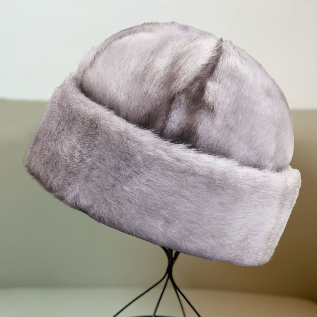 Winter Hat No Brim Ergonomic Keep Warm Padded Thickened Winter Wear Imitation Mink Winter Head Plush President Hat for Image 3