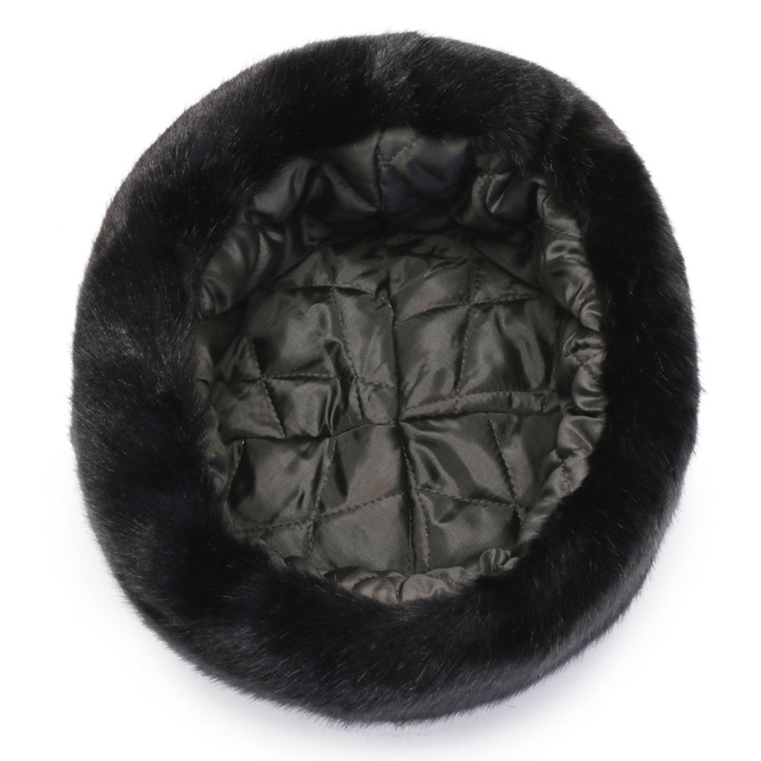 Winter Hat No Brim Ergonomic Keep Warm Padded Thickened Winter Wear Imitation Mink Winter Head Plush President Hat for Image 8