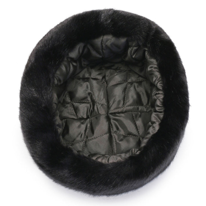 Winter Hat No Brim Ergonomic Keep Warm Padded Thickened Winter Wear Imitation Mink Winter Head Plush President Hat for Image 8