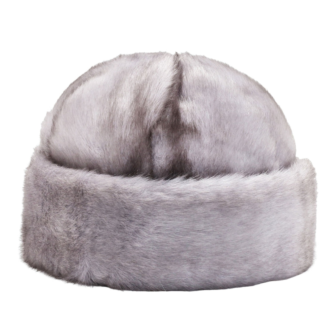 Winter Hat No Brim Ergonomic Keep Warm Padded Thickened Winter Wear Imitation Mink Winter Head Plush President Hat for Image 11