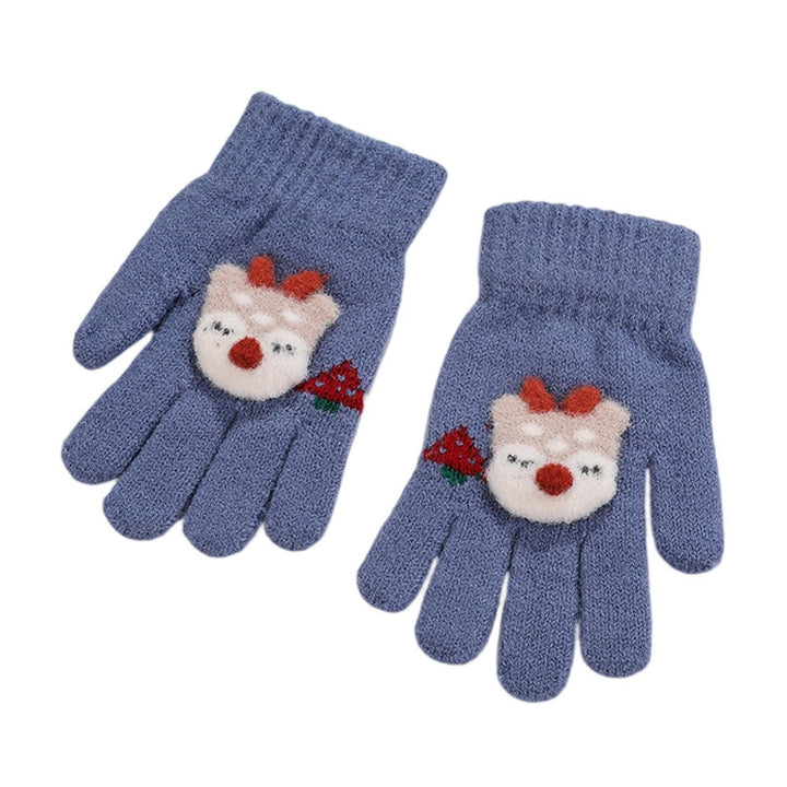 1 Pair Kids Gloves Thickened Ultra Soft Keep Warmer Alpaca Fiber Winter Cartoon Embroidery Full Finger Knitted Gloves Image 3