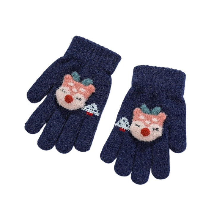 1 Pair Kids Gloves Thickened Ultra Soft Keep Warmer Alpaca Fiber Winter Cartoon Embroidery Full Finger Knitted Gloves Image 4