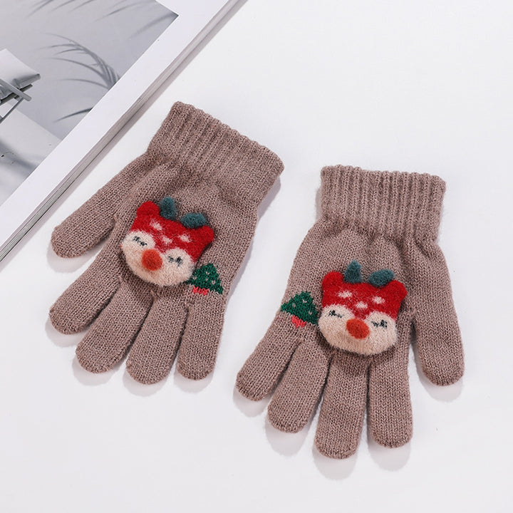 1 Pair Kids Gloves Thickened Ultra Soft Keep Warmer Alpaca Fiber Winter Cartoon Embroidery Full Finger Knitted Gloves Image 9
