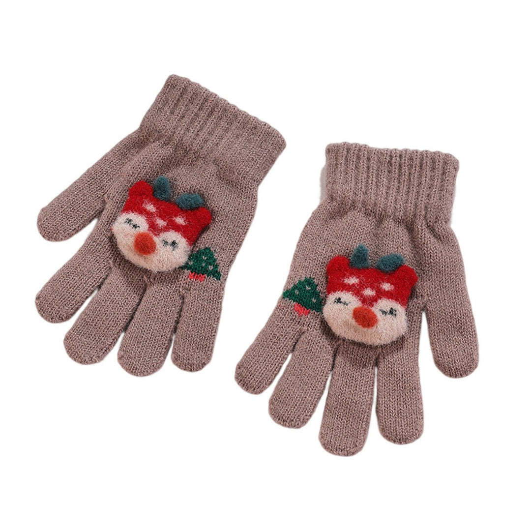 1 Pair Kids Gloves Thickened Ultra Soft Keep Warmer Alpaca Fiber Winter Cartoon Embroidery Full Finger Knitted Gloves Image 10