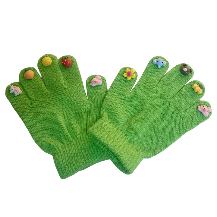 1 Pair Kids Gloves Cartoon Fingertip Washable Coldproof Winter Thick Knit Boys Children Full Finger Warm Gloves for Cold Image 6