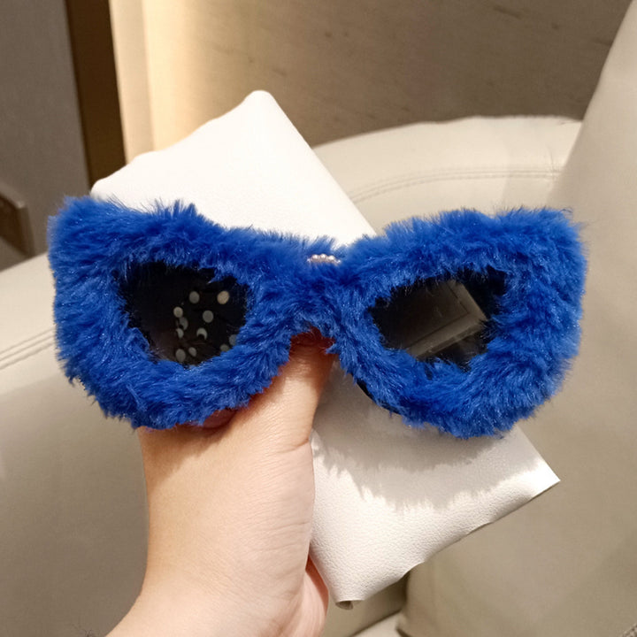 UV Resistant Creative Shape Women Sunglasses Anti-deform Plush Frame Fashion Sun Glasses Daily Wear Image 9