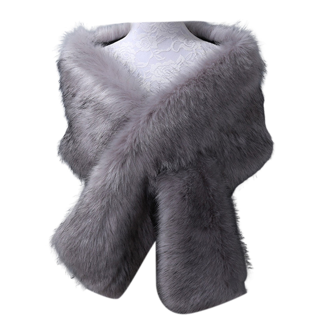 Women Shawl Fluffy Faux faux Solid Color Thicken Fine Touch Autumn Winter Long Style Ponchos Scarf Streetwear Image 11