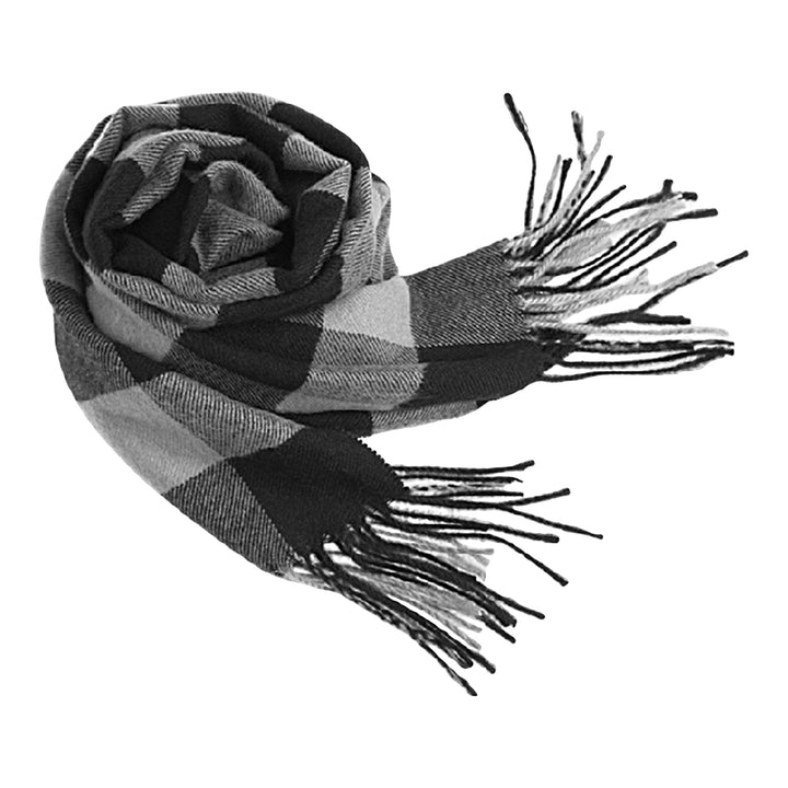 Winter Scarf Windproof Breathable Soft Contrast Color Tassel Keep Warm Patchwork English Stylish Washable Men Muffler Image 4