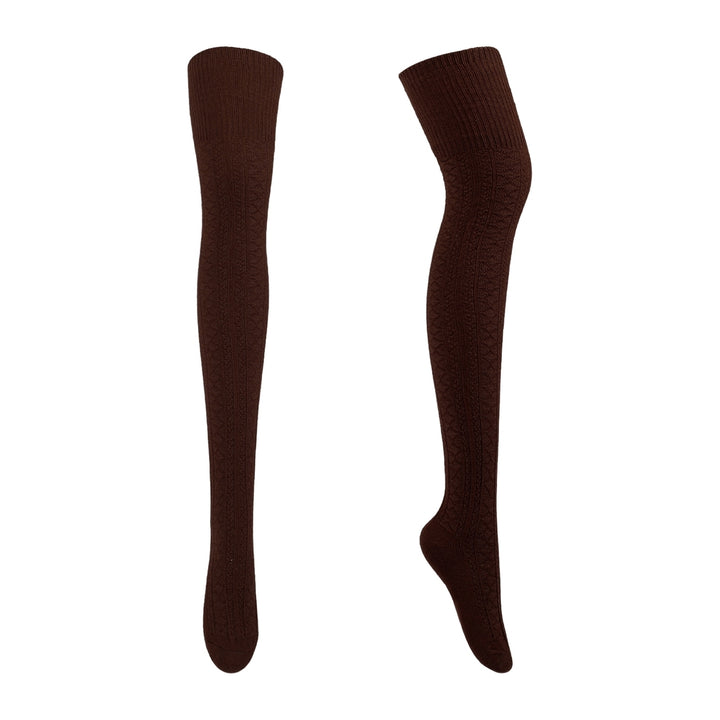 1 Pair Women Socks Jacquard Thigh High Over Knee Stockings Stretchy Japanese Style Autumn Winter Socks for Daily Wear Image 4