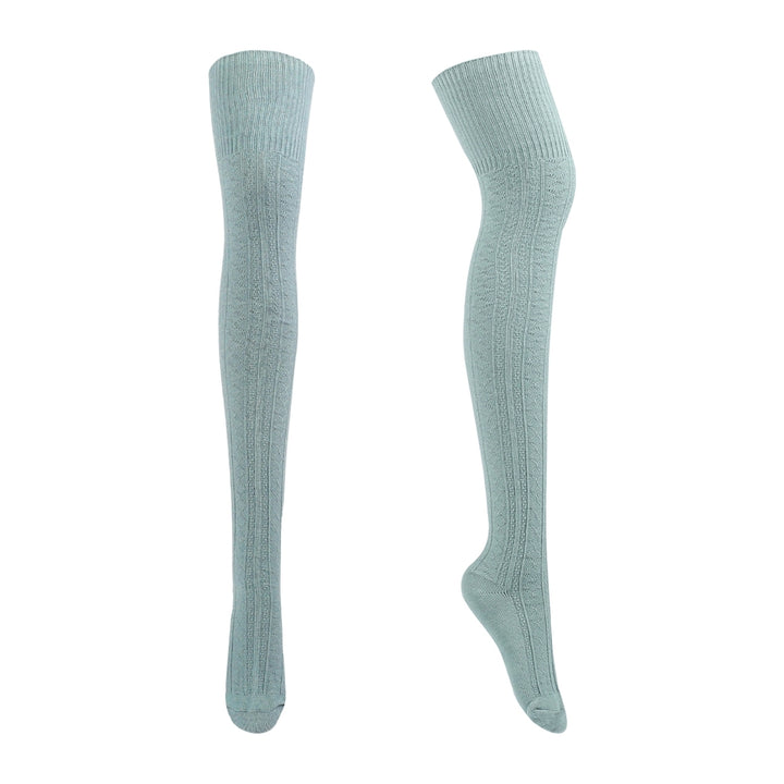 1 Pair Women Socks Jacquard Thigh High Over Knee Stockings Stretchy Japanese Style Autumn Winter Socks for Daily Wear Image 4