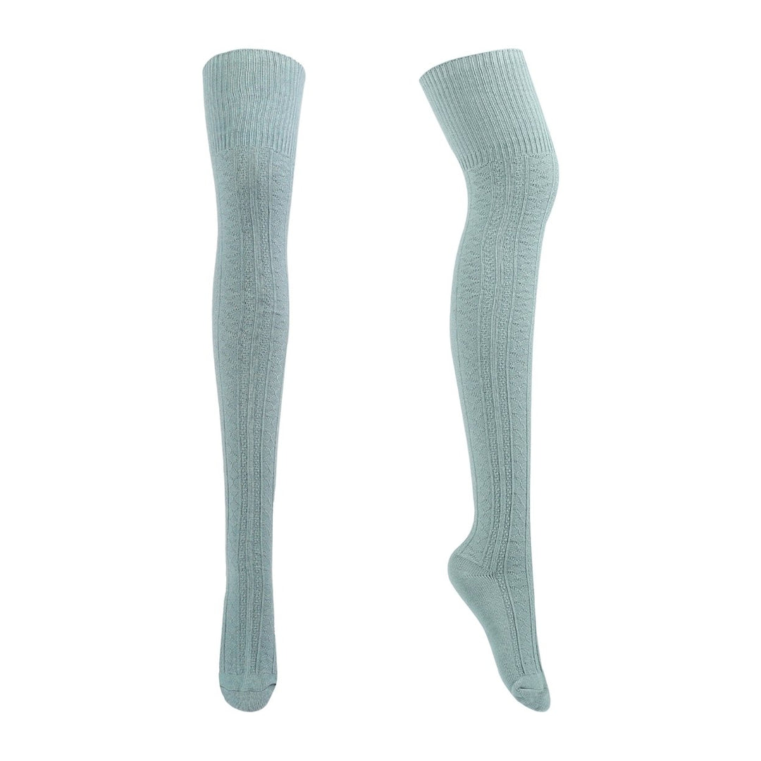 1 Pair Women Socks Jacquard Thigh High Over Knee Stockings Stretchy Japanese Style Autumn Winter Socks for Daily Wear Image 1