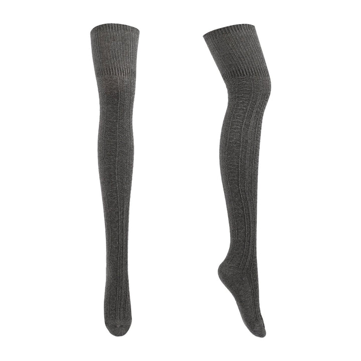 1 Pair Women Socks Jacquard Thigh High Over Knee Stockings Stretchy Japanese Style Autumn Winter Socks for Daily Wear Image 1