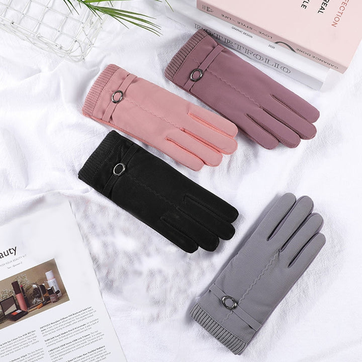 1 Pair Women Gloves Ultra Soft Sensitive Touch Screen Keep Warm Waterproof Fashion Winter Full Finger Mittens for Daily Image 1