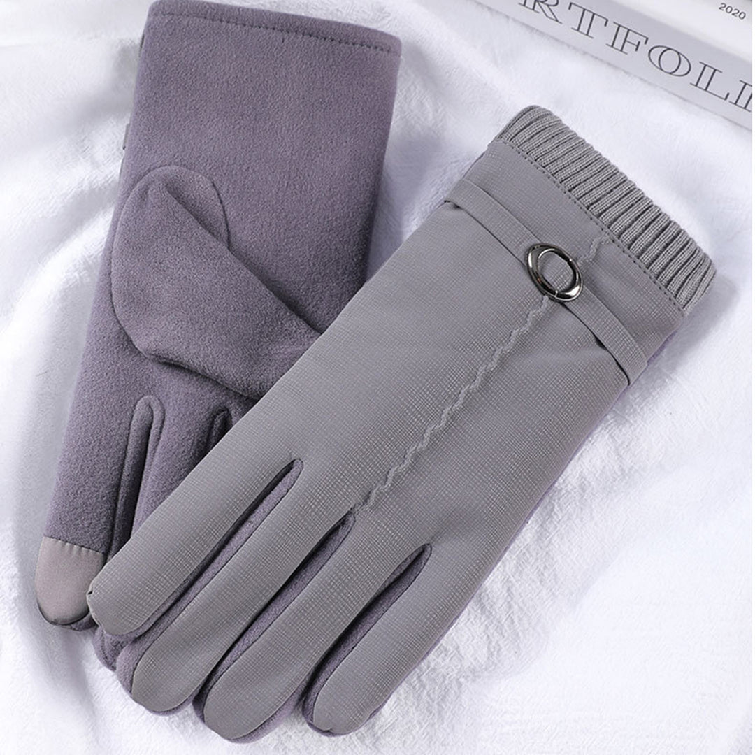 1 Pair Women Gloves Ultra Soft Sensitive Touch Screen Keep Warm Waterproof Fashion Winter Full Finger Mittens for Daily Image 2