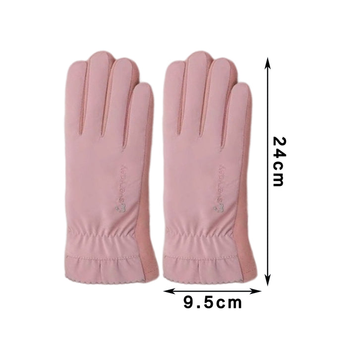 1 Pair Women Gloves Plush Lining Touch Screen Waterproof Winter Full Finger Gloves for Snowboard Cycling Climbing Image 6
