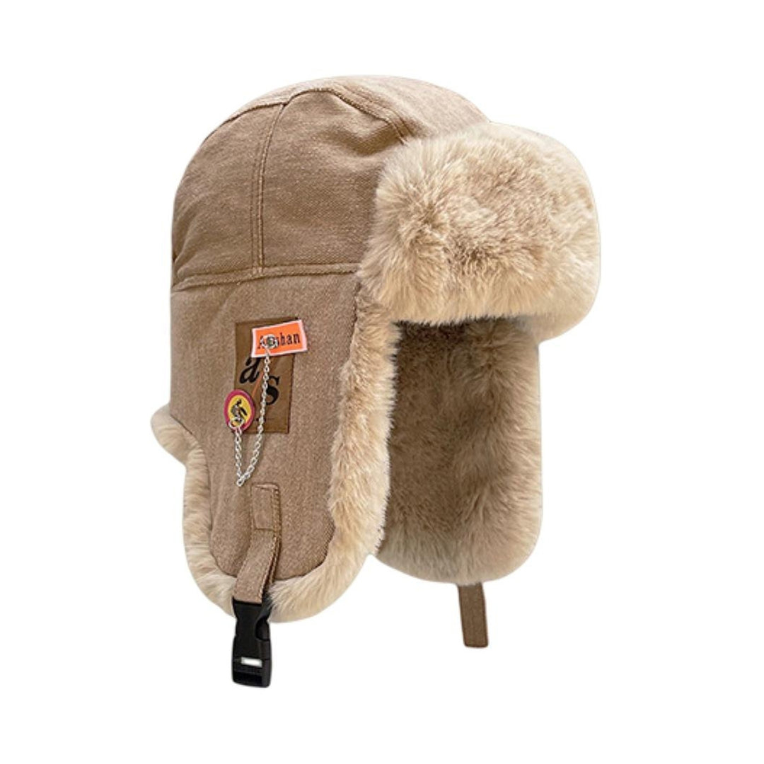 Cycling Cap Unisex Thicken Furry Plush Fluffy Ears Protection Windproof Cold-proof Camping Lei Feng Cap for Outdoor Image 4