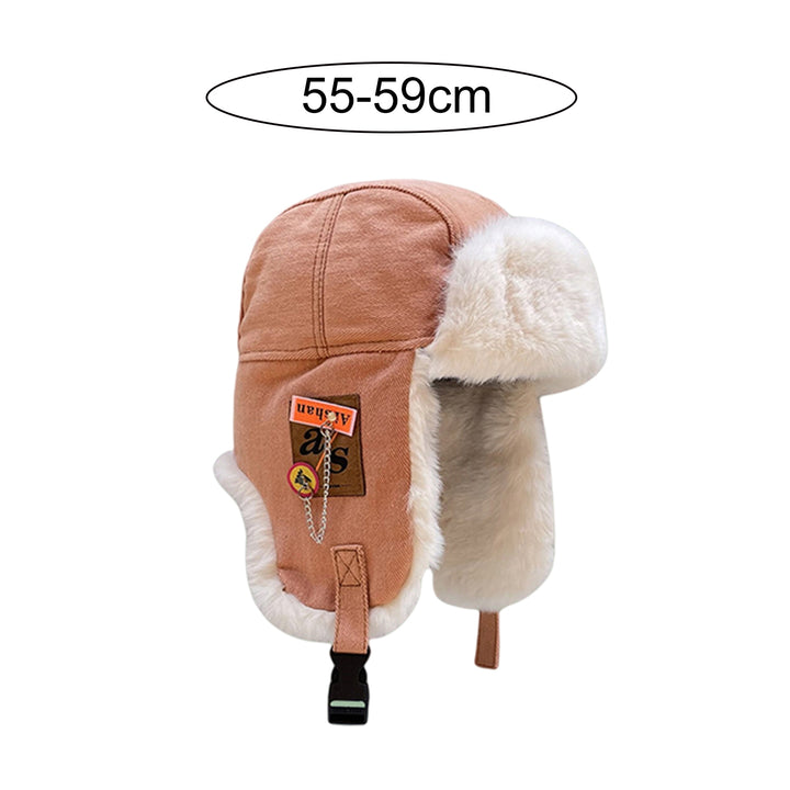 Cycling Cap Unisex Thicken Furry Plush Fluffy Ears Protection Windproof Cold-proof Camping Lei Feng Cap for Outdoor Image 9