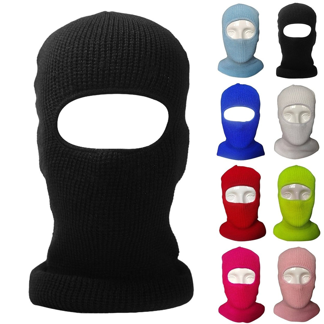 Cycling Face Cover Hat Elastic Full Protection Solid Color Dustproof Unisex Warm Soft Anti-coldness Outdoor Face Cover Image 1