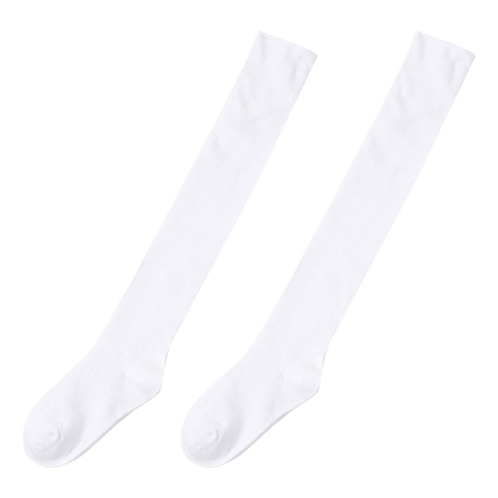 1 Pair Women Socks Thigh High Anti-slip Silicone Solid Color Stockings Autumn Winter Good Stretch Long Tube Stockings Image 3