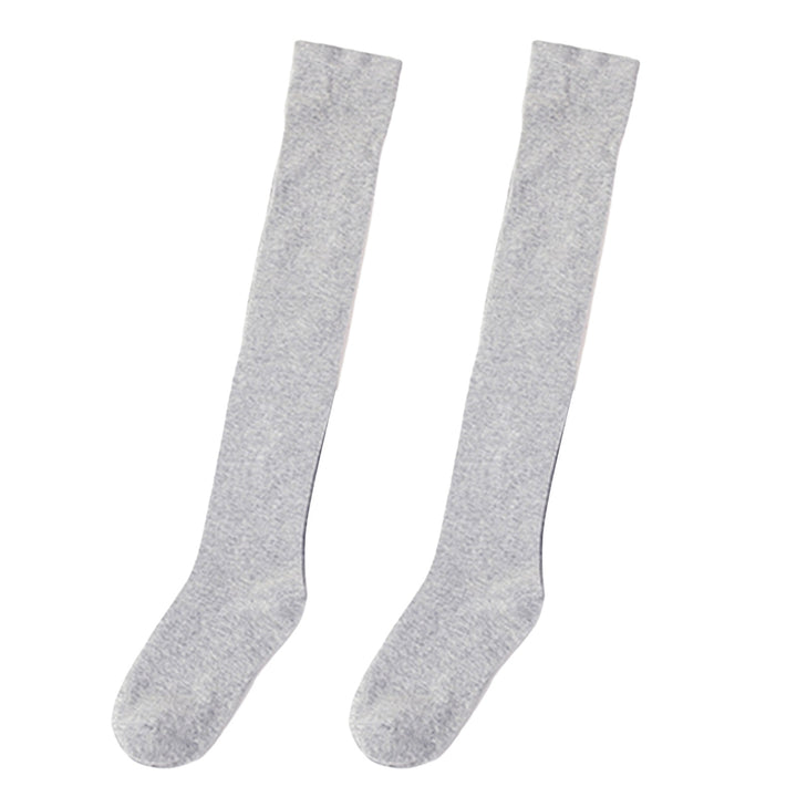 1 Pair Women Socks Thigh High Anti-slip Silicone Solid Color Stockings Autumn Winter Good Stretch Long Tube Stockings Image 4