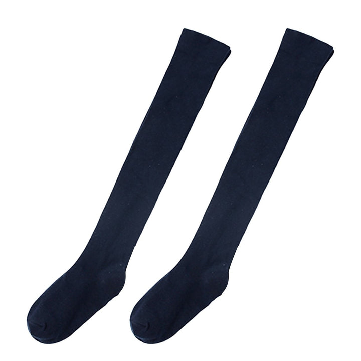 1 Pair Women Socks Thigh High Anti-slip Silicone Solid Color Stockings Autumn Winter Good Stretch Long Tube Stockings Image 1