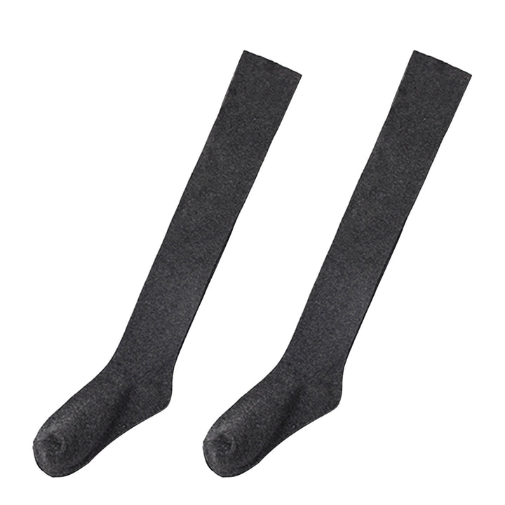 1 Pair Women Socks Thigh High Anti-slip Silicone Solid Color Stockings Autumn Winter Good Stretch Long Tube Stockings Image 7