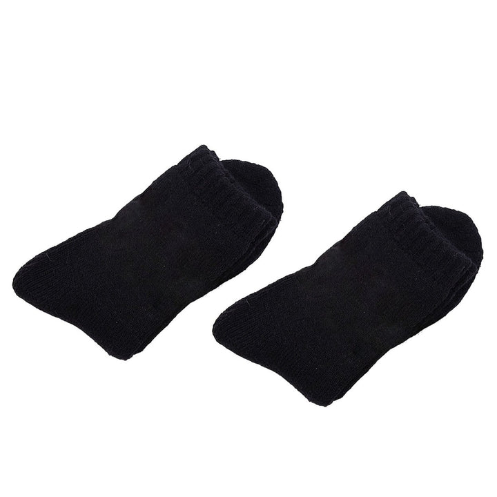 1 Pair Mid-Tube Ribbed Cuffs High Elastic Fleece Lining Unisex Socks Faux Wool Knitted Solid Color Warm Crew Socks Image 3