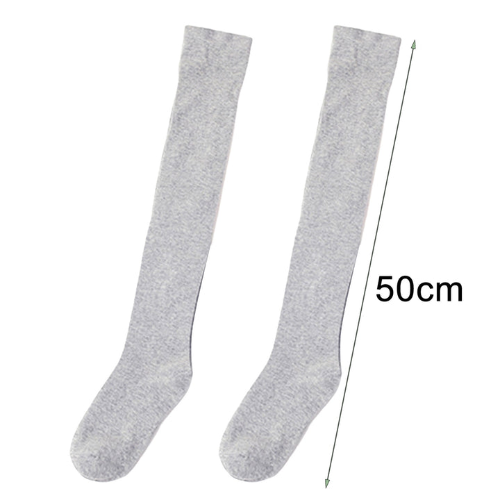 1 Pair Women Socks Thigh High Anti-slip Silicone Solid Color Stockings Autumn Winter Good Stretch Long Tube Stockings Image 12
