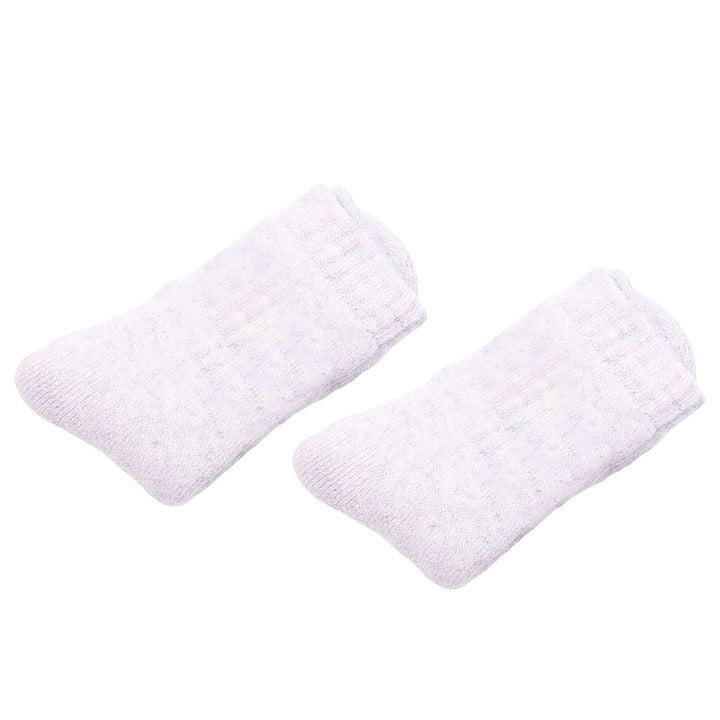 1 Pair Mid-Tube Ribbed Cuffs High Elastic Fleece Lining Unisex Socks Faux Wool Knitted Solid Color Warm Crew Socks Image 4