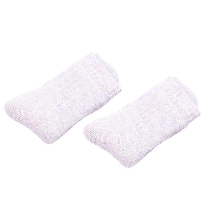 1 Pair Mid-Tube Ribbed Cuffs High Elastic Fleece Lining Unisex Socks Faux Wool Knitted Solid Color Warm Crew Socks Image 1