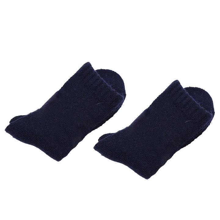 1 Pair Mid-Tube Ribbed Cuffs High Elastic Fleece Lining Unisex Socks Faux Wool Knitted Solid Color Warm Crew Socks Image 6
