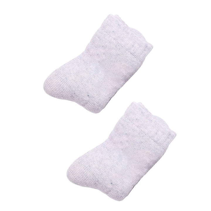 1 Pair Mid-Tube Ribbed Cuffs High Elastic Fleece Lining Unisex Socks Faux Wool Knitted Solid Color Warm Crew Socks Image 8