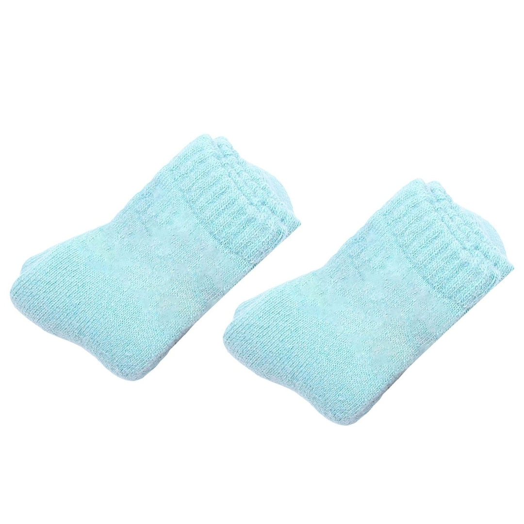 1 Pair Mid-Tube Ribbed Cuffs High Elastic Fleece Lining Unisex Socks Faux Wool Knitted Solid Color Warm Crew Socks Image 10