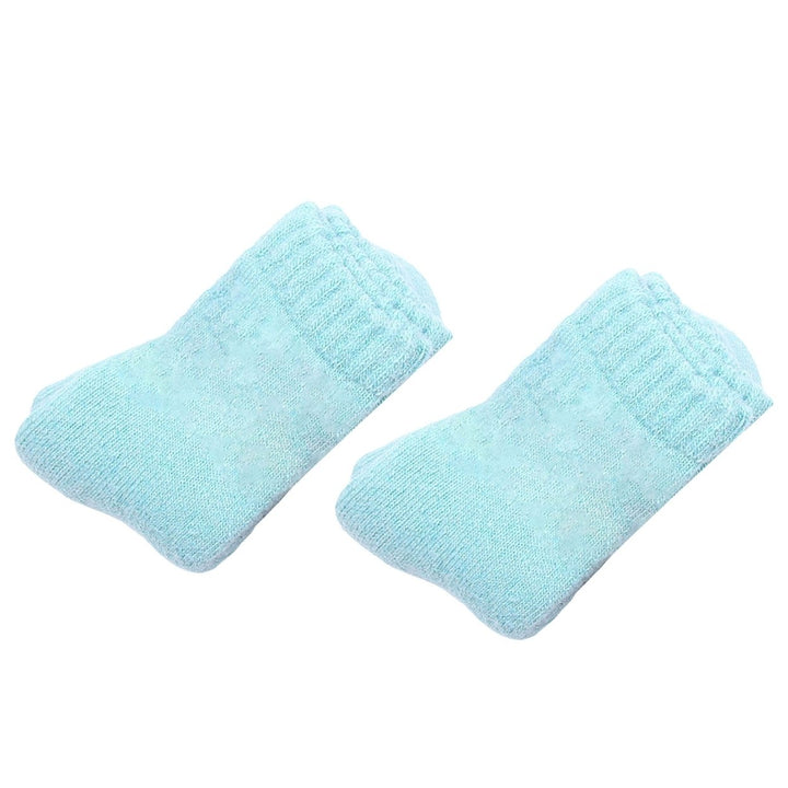 1 Pair Mid-Tube Ribbed Cuffs High Elastic Fleece Lining Unisex Socks Faux Wool Knitted Solid Color Warm Crew Socks Image 10