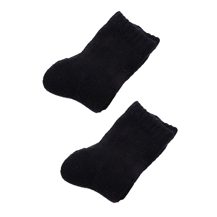 1 Pair Mid-Tube Ribbed Cuffs High Elastic Fleece Lining Unisex Socks Faux Wool Knitted Solid Color Warm Crew Socks Image 12