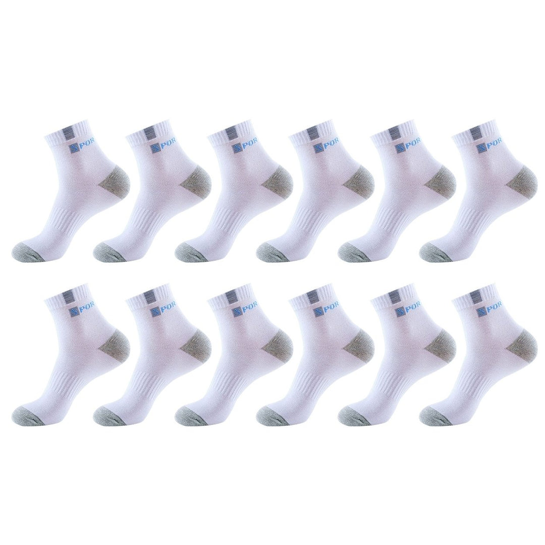 6 Pairs Mid-Tube Color Block Letter Print Ribbed Cuffs Sports Socks Men Spring Autumn Outdoor Anti-slip Soccer Socks Image 1