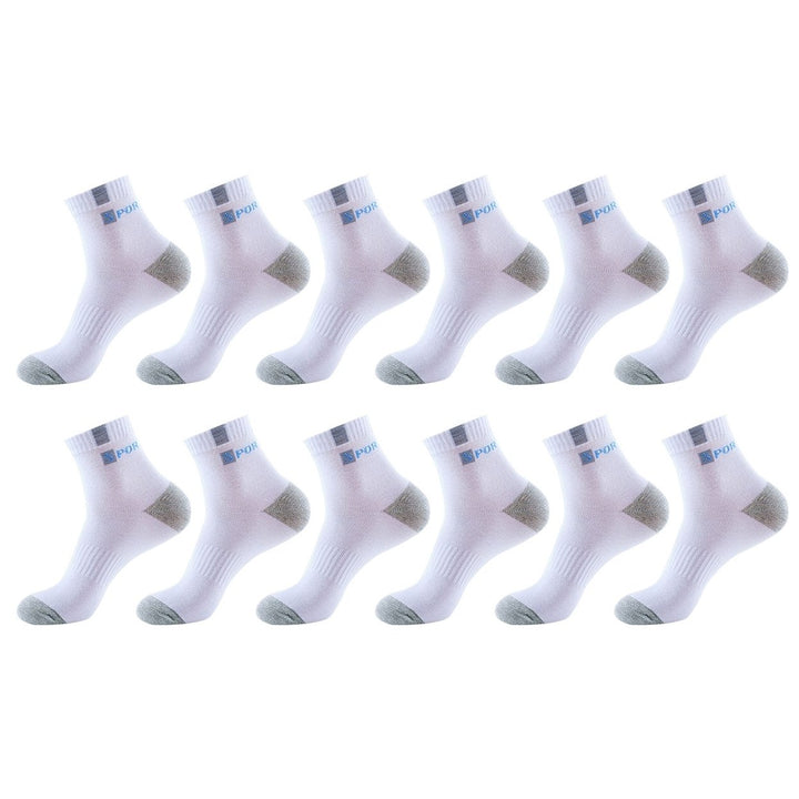 6 Pairs Mid-Tube Color Block Letter Print Ribbed Cuffs Sports Socks Men Spring Autumn Outdoor Anti-slip Soccer Socks Image 1