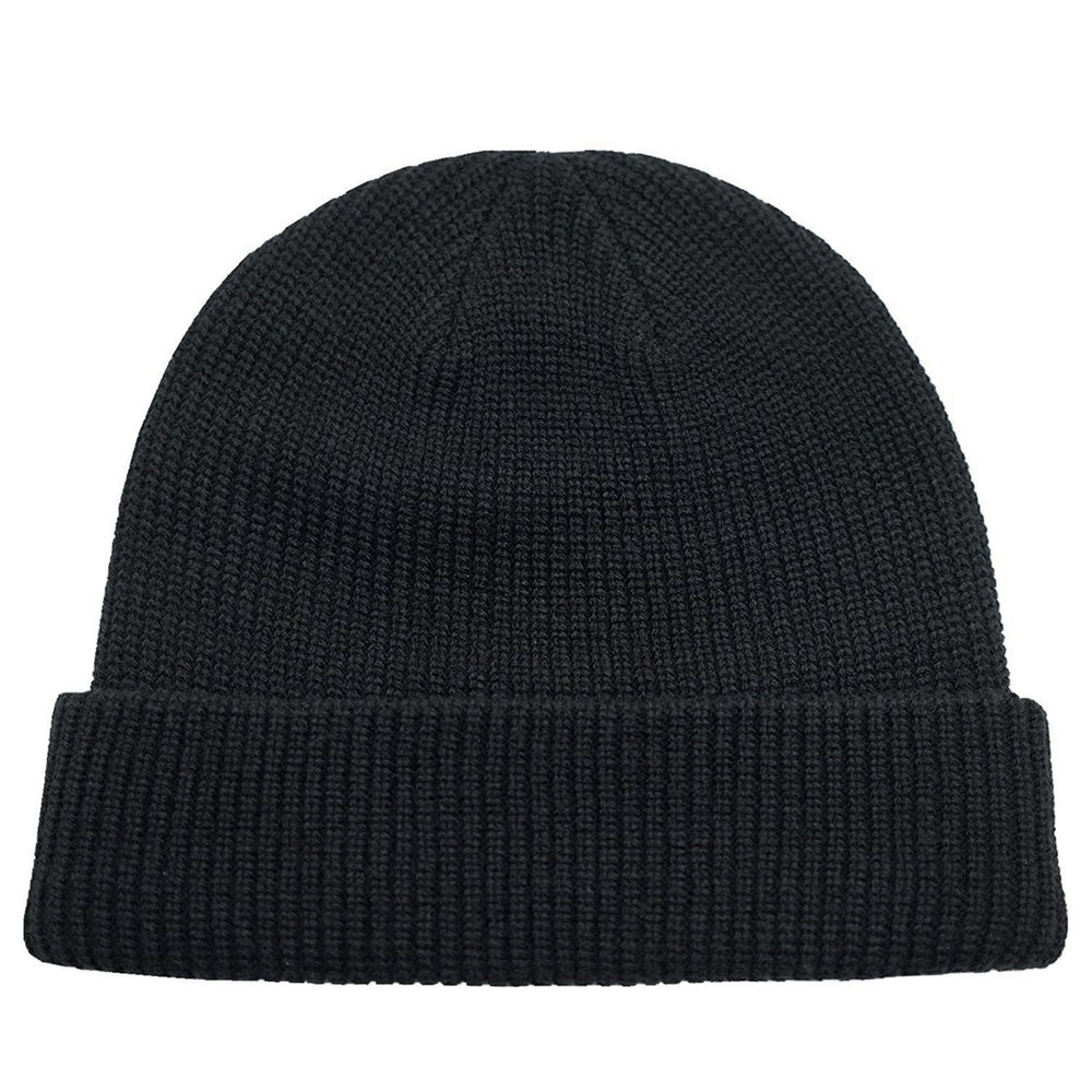 Unisex Beanie Hat Solid Color Dome Brimless Windproof Stretchy Knitting Couple Cap for Daily Wear Image 2