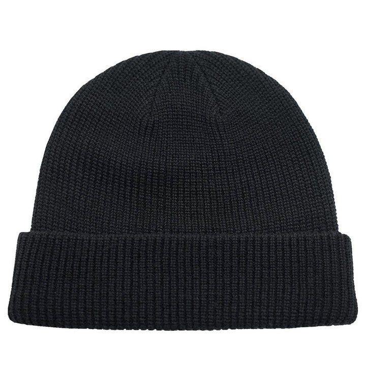 Unisex Beanie Hat Solid Color Dome Brimless Windproof Stretchy Knitting Couple Cap for Daily Wear Image 1