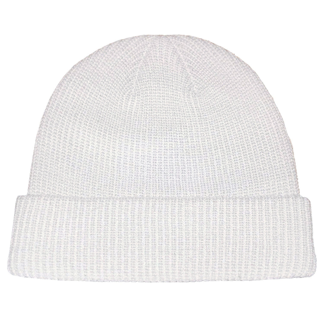 Unisex Beanie Hat Solid Color Dome Brimless Windproof Stretchy Knitting Couple Cap for Daily Wear Image 3