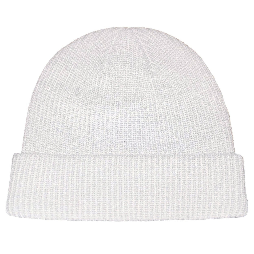 Unisex Beanie Hat Solid Color Dome Brimless Windproof Stretchy Knitting Couple Cap for Daily Wear Image 1