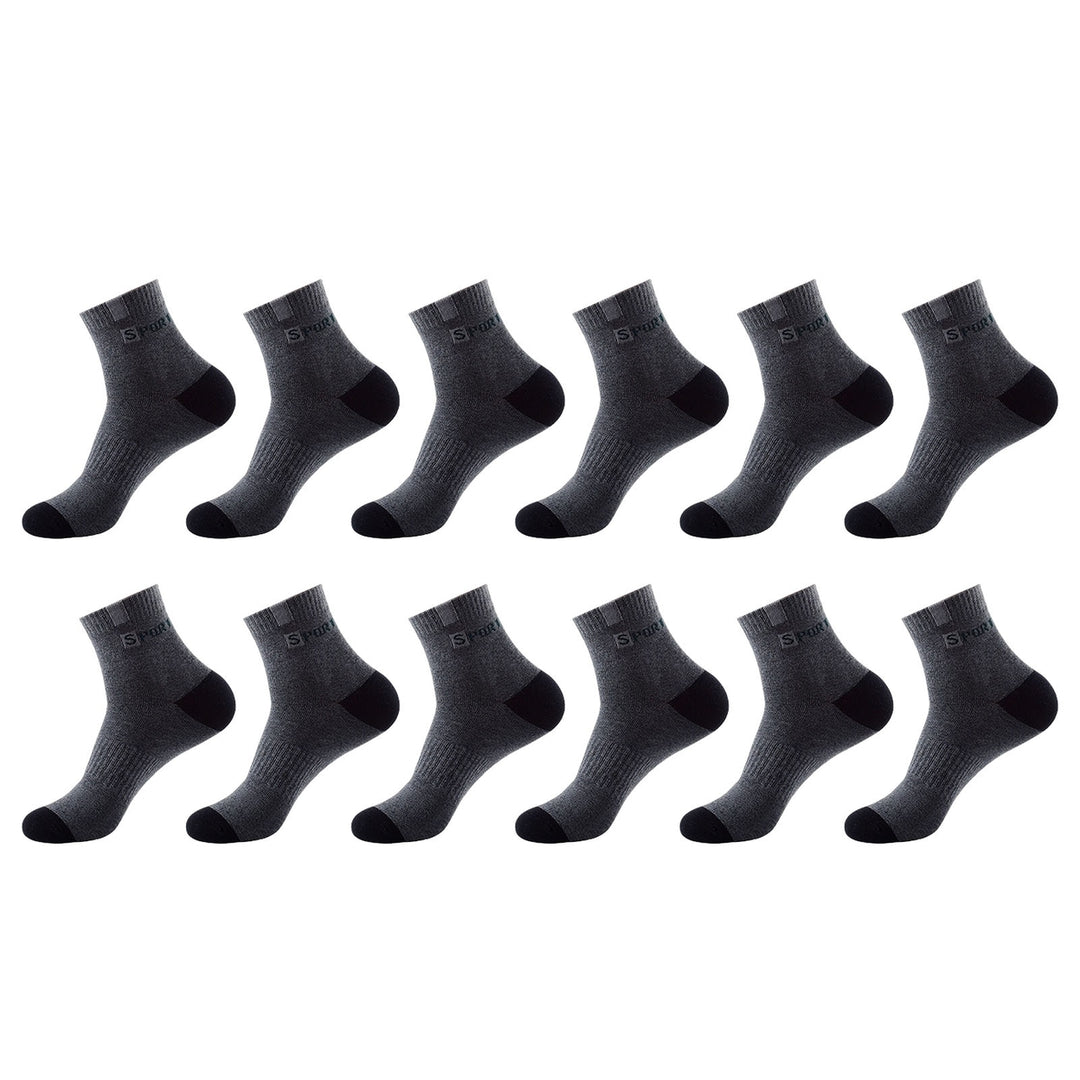 6 Pairs Mid-Tube Color Block Letter Print Ribbed Cuffs Sports Socks Men Spring Autumn Outdoor Anti-slip Soccer Socks Image 8