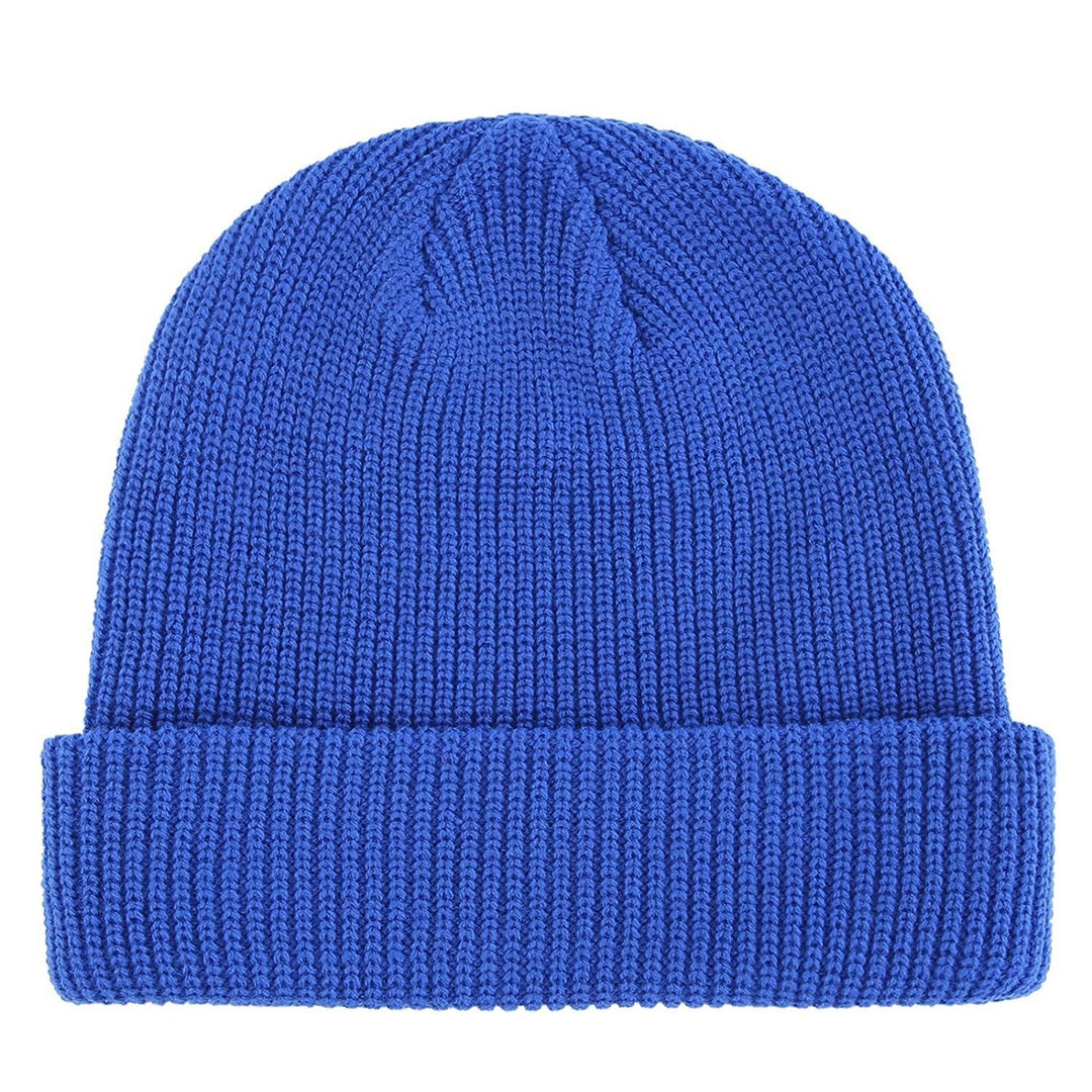 Unisex Beanie Hat Solid Color Dome Brimless Windproof Stretchy Knitting Couple Cap for Daily Wear Image 4